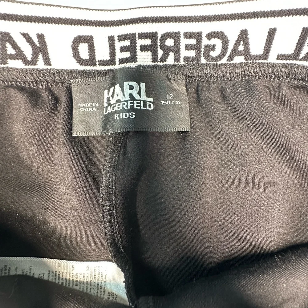 Karl Lagerfeld Kids Logo Tape Leggings – Black – Size 12 /‎ 150 cm